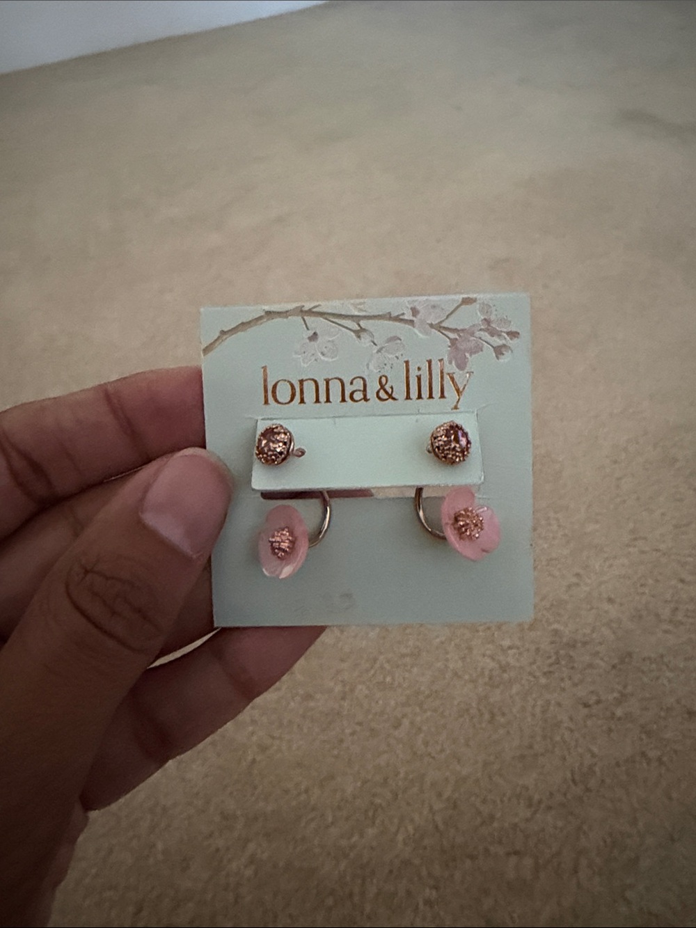 Pink Flower Earrings